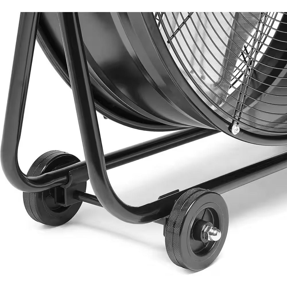 24 In. 2 Speed Rotating Drum Fan, Black