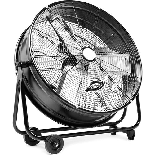 24 In. 2 Speed Rotating Drum Fan, Black